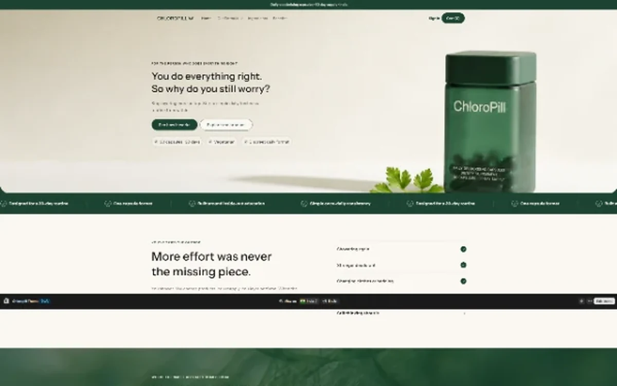 Cropped ChloroPill homepage preview