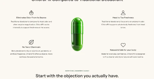 Product comparison section — ChloroPill customization